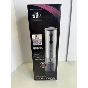 The Sharper Image Rechargeable Wine Opener With Foil Cutter WSI-OP200 Sealed NIB